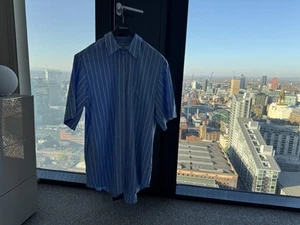 COS OVERSIZED POPLIN MINI SHIRT DRESS Blue StripeSIZE 12-pls Rd Description - Picture 1 of 4