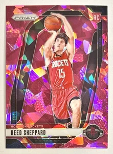 2024-25 Prizm Reed Sheppard Pink Cracked Ice Rookie Refractor SP RC #268 Rockets - Picture 1 of 12