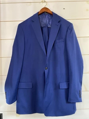 Joseph Abboud JOE 男式 48L 蓝色 2 件套 42 裤子下摆纯色未穿 — 第 1/4 张图片