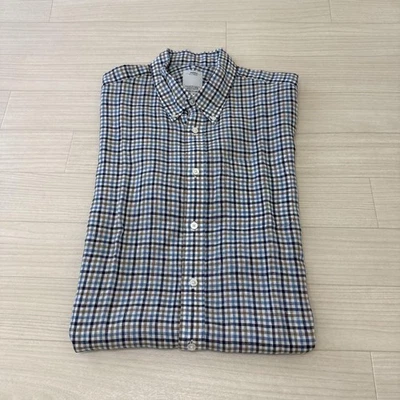 visvim Linen S/S Plaid BD Shirt Blue Size 2 VM052855 - Image 1 of 4