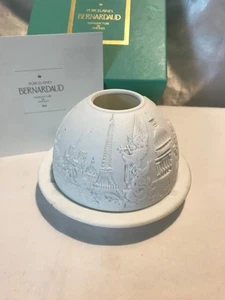 BERNARDAUD LIMOGES PORCELAIN LUMINARY TEA LIGHT CANDLE DISH PARIS SCENES - Picture 1 of 8