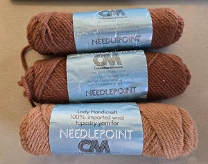 Columbia-Minerva Needlepoint & Tapestry Wool Yarn 2 1/2 Skeins Mink / Brown - Picture 1 of 2