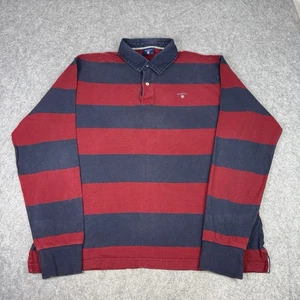 GANT Shirt Herren 3XL Rot Navy Colourblock Rugby Polo Langarm Baumwolle Preppy - Bild 1 von 12