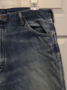 Rustler Herren Arbeits Jeans Gr. 38X31 Blau Zipper Fly Distressed Verwaschen Getragen - Bild 1 von 11