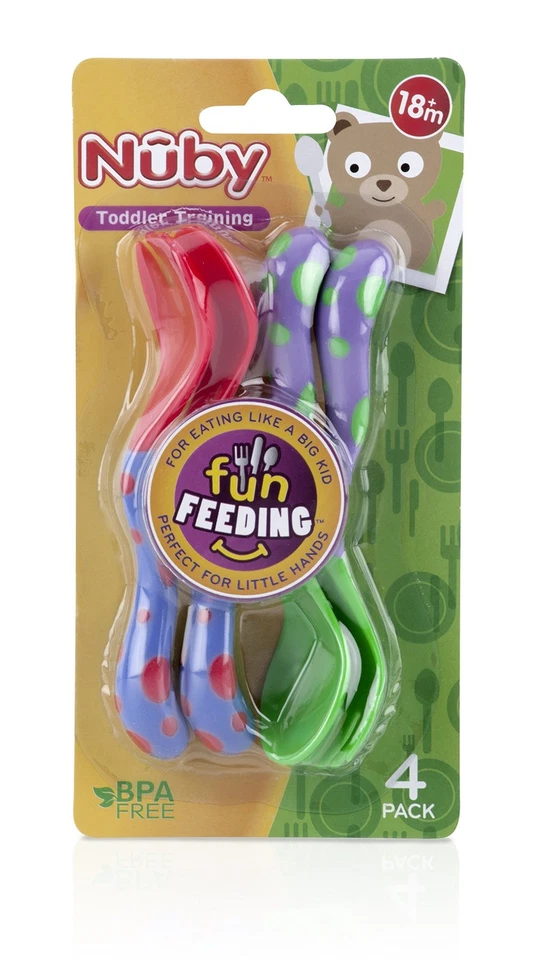 Nuby Spoons and Forks, Colors May Vary, 4 Count - Image 1 of 4