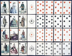 Costumes Trachten Paris Gibert playing cards Spielkarten cartes jeu game 1853 - Picture 1 of 2
