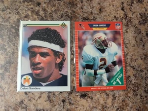 Deion Sanders Rookie Lot RC Cowboys Yankees HOF 1989 Pro Set 1990 Upper Deck - Picture 1 of 2