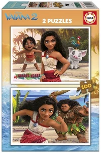 NUEVO Rompecabezas Educa 2x100 Piezas 6+ Edades Disney Vaiana 2 - Imagen 1 de 3