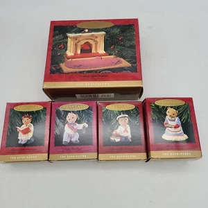 Hallmark 1993 The Bearingers Flickering Fireplace Complete Set 5 Pieces NOS Work - Picture 1 of 7