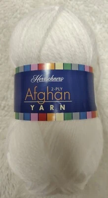 • 1 Skein Herrschners 2-Ply Afghan Yarn Acrylic White 0001 Fine Baby 220 yd 2oz - Image 1 of 4