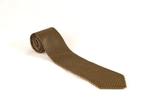 Perry Ellis Mens 53 Inch Gold Black Polyester Classic Tie Portfolio Line - Picture 1 of 5