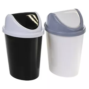 2 x 2.3L Colored Plastic Bins Swing Lid Desktop Rubbish Waste Trash Home Office - Picture 1 of 2