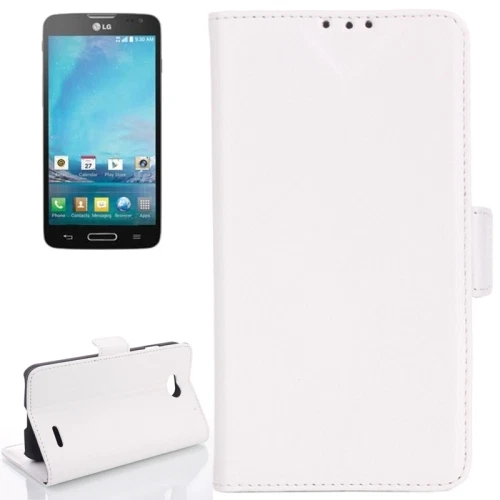COVER CUSTODIA FLIP PELLE per LG L90 D405 D410 BIANCO OPTIMUS STAND LIBRO CASE - Imagen 1 de 1