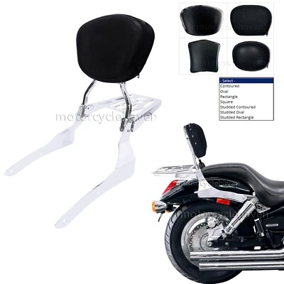 Sissy Bar Backrest Pad with Luggage Rack for 2002-up Honda C / F VTX1300 VTX1800 - Image 1 of 4