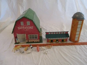 Vintage 50's Happi Time Barn Tin Lithograph Set By Louis Marx Co, Inc, New York - Picture 1 of 23