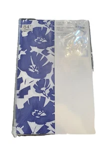 DKNY One Tie Tab Panel Wildflower Field 50"x84" Blue White Floral Sapphire NEW - Picture 1 of 5