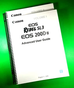 Owners Manual for Canon EOS 200DII Rebel SL3 Camera 493 Pages W/Clear Covers! - Picture 1 of 3
