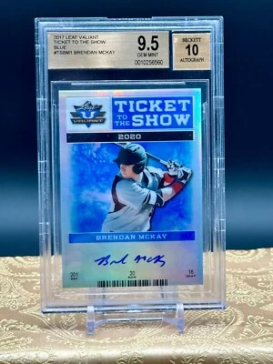 2017 Leaf Valiant - Brendan McKay BLUE Prismatic RC Rookie Auto #'d /35 BGS 9.5 - Image 1 of 3