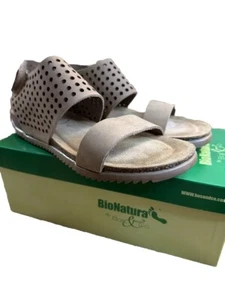 Sandalias Bionatura de cuero marrón para mujer hechas en Italia talla 41 talla US 10 - Imagen 1 de 6