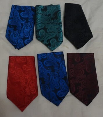 Lot of 6-Men's Pocket Handkerchiefs Asst. Patterns & Colors, Free Shipping!! - Image 1 of 3