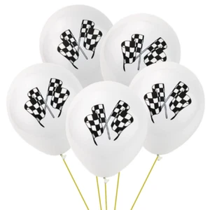 12 Checkered Racing Flag Balloons Car event Party 12" - Picture 1 of 2