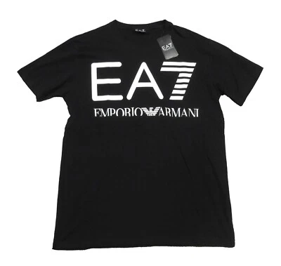 EA7 Emporio Armani Men's Black Logo Print Crew-Neck Short Sleeve T-Shirt - Image 1 of 4