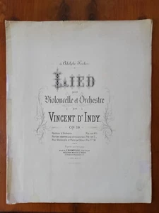 Vincent D'Indy Lied for Violoncello and piano op 19 ed Hamelle - Picture 1 of 1