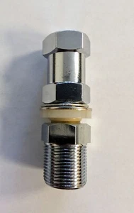 All Brass 3/8"x24 SO-239 Antenna Stud Mount w Dual Hex Nut - Bulk - Picture 1 of 3