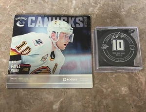 Pavel Bure Signed Retirement Vancouver Canucks Puck Autographed And Program - Bild 1 von 4