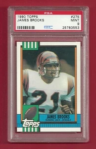 1990 TOPPS #275 JAMES BROOKS PSA 9 MINT POP 2 NONE HIGHER CINCINNATI BENGALS - Picture 1 of 1