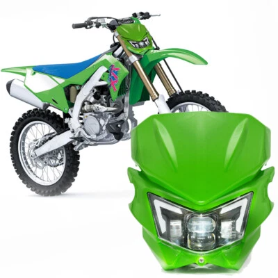 For Kawasaki KLX110 KX125 KX450F KX250F KDX200 Dirt Bike LED Headlight Headlamp - Image 1 of 4