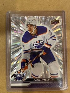 2023-24 Upper Deck Series 1 #68 Zach Hyman Outburst Silver, Oilers