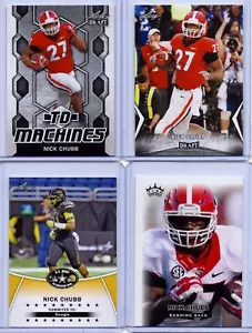(4) NICK CHUBB 2014/2018 LEAF DRAFT "1ST EVER PRINTED" 4 CARD ROOKIE LOT - Picture 1 of 5