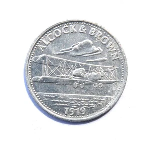 1969 Südafrika Shell Medaille - Man In Flight Alcock & Brown 1919 - Bild 1 von 2