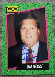 Jim Ross Signed 1991 WCW Card #154 WWE WWF AEW Wrestling Impel LEGEND RAD - Picture 1 of 2