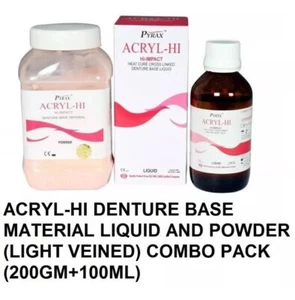 Dental ACRYL HI Heat Cure Denture Base Material (Powder 200g + Liquid 100ml) - Picture 1 of 3