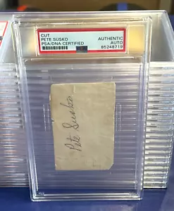 Pete Susko 2x4 Signed Cut Index Card 1934 Washington Senators D. 1978 PSA COA - Picture 1 of 3