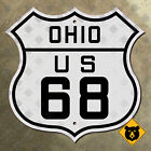 Ohio US route 68 marqueur panneau routier 1926 Findlay Urbana Xenia Dayton métro 24x24