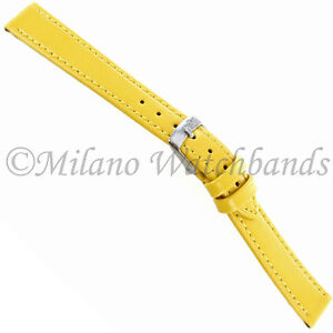 14mm Morellato Yellow Genuine Italian Leather Stitched Ladies Watch Band 112