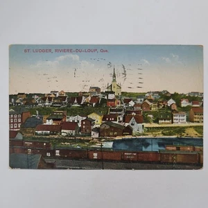 St. Ludger Riviere Du Loup Quebec Vintage Postcard Marked 1926 Birds Eye View - Picture 1 of 6