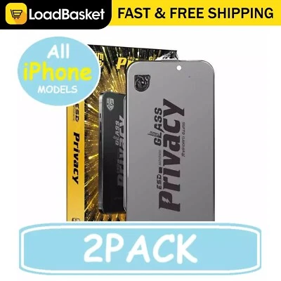 2 Pack Privacy Tempered Glass Screen Protector For iPhone 16 15 14 PRO MAX PLUS - Image 1 of 4