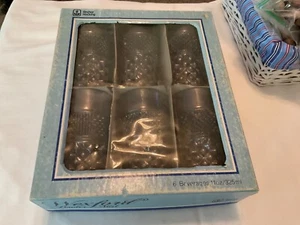 Set of 6 Vintage Anchor Hocking Wexford Pewter Mist Smoke 11oz Glasses NIB - Picture 1 of 3