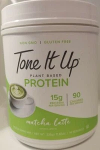 Case of 6 TONE IT UP PLANT BASED PROTEIN MATCHA LATTE 11.85 OZ POWDER - Picture 1 of 3