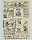1928 PAPER AD Wonerland Doll House Litho Rooms Furniture Sad Irons Laundry