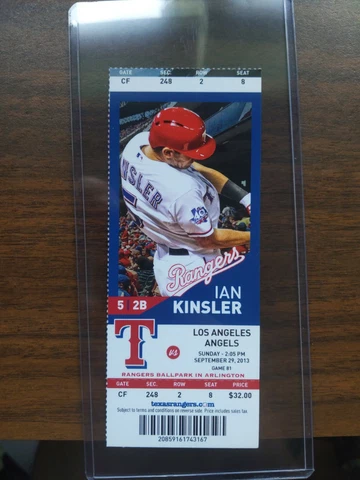 2013 TICKET 9/29/13 Texas VS ANGELS Mike Trout HR  #63 last HR of 2103 #27 Cover