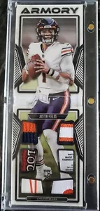 2021 Playbook Panini Justin Fields Armory RC 6 libretto reliquia etichetta lavanderia 07/25 - Foto 1 di 2
