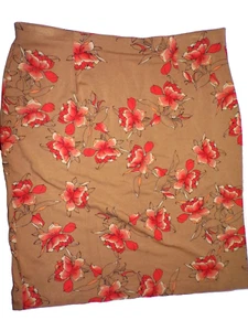 J.Jill Women's stretch short Skirt Size M Petite Tan floral elastic 32-34"W LB2 - Picture 1 of 5