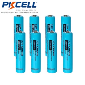 8x ICR 10440 350mAh 3.7V Rechargeable Li-ion AAA Batteries Button Top for Lights - Picture 1 of 5
