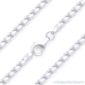 Solid .925 Italia Plata de ley Caja redonda de los hombres 5mm Link Collar de cadena italiana - Imagen 1 de 2