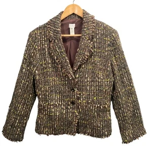 J Jill Blazer Women Size 14 Tweed Knit Wool Blend Office Old Money Academia - Picture 1 of 16